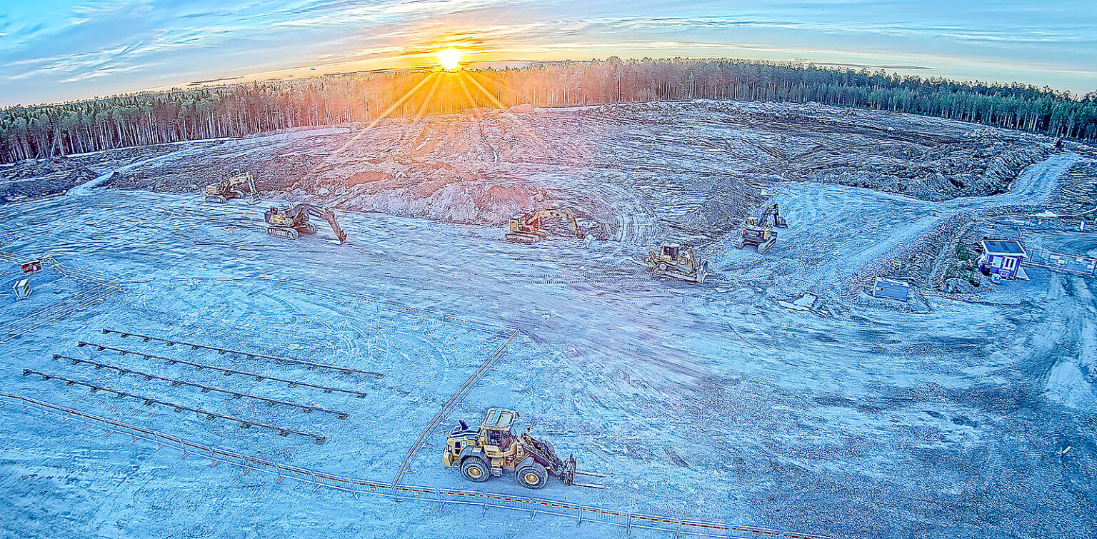 Time-lapse av stort byggprojekt i Luleå, Norrbotten